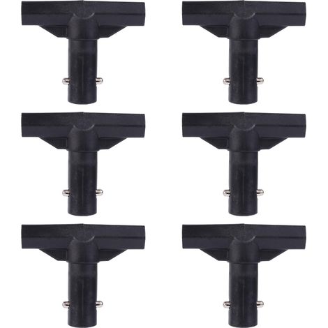 6 Pièces Connecteur T pour Couvre-Poteaux Trampoline, Accessoires Plastique Noir T pour Remplacement Connexion Entre Poteau Supérieur et Filet