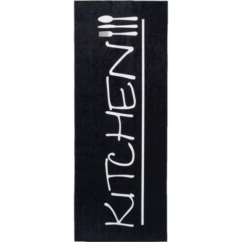 Tapis de cuisine Lavable 30° 120x170 noir et blanc LYN11 IMPNUM 10 (1/4)