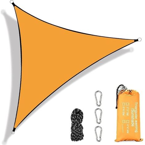 Voile d'ombrage Triangulaire 3x3x3m Voile d'ombrage Imperméable Toile d'ombrage UV Protection, Respirant et Résistant, Voile Ombrage Triangulaire pour Patio Jardin Terrasse Extérieur Balcon (1/5)