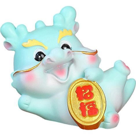 Décoration Dragon Bleu Porte-Bonheur Style Chinois Tendance Mascotte Zodiacale pour Intérieur Maison et Voiture Cadeau (1/5)