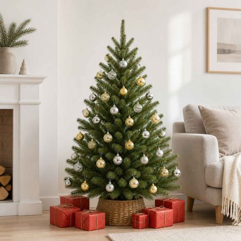 vidaXL Juego de bolas navideñas 150 uds. Plateado y dorado 3 cm (1/5)