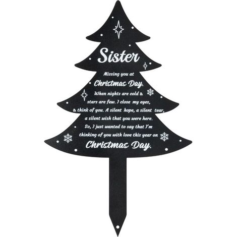 Décorations de Noël pour cimetière - Plaques commémoratives en métal pour sœurs, piquet de condoléances pour sapin de Noël (1/5)