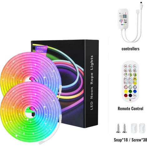 Bandes LED néon RGB, étanches, contrôle intelligent avec application, 10m wifi (1/2)
