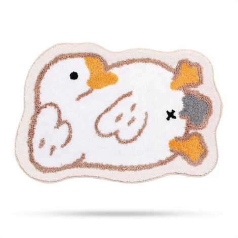 40x60cm White Cute Shaped Bathroom Mat, Extra Soft and Absorbent, Machine Washable, Non-Slip Mat for Bathtub, Shower and Bathroom (1/5)