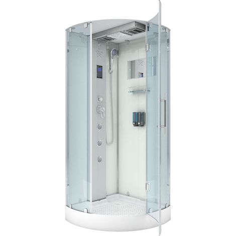 AcquaVapore D37-20R0-EC Dusche Duschtempel Komplett Duschkabine 100x100 MIT 2K Scheiben Versiegelung (1/5)