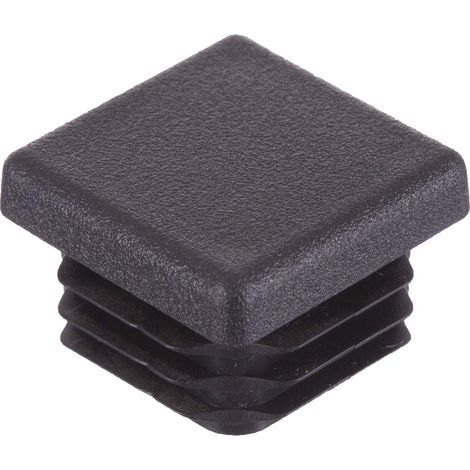 Pieds de meubles tubulaires 16 pièces, embouts carrés nervurés pour tables et chaises (30 mm, noir) (1/5)