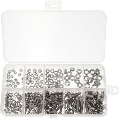 Assortiment de boulons et écrous pour réparation - Boulons à tête ronde en acier inoxydable - 1 jeu (1/4)