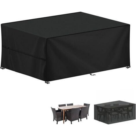 FENOPLASTICAHousse pour Mobilier de Jardin, 420D Oxford Bâche Table de Jardin, Imperméable Housse Table Jardin Bache de Protection Exterieur Salon de Jardin pour Table, Chaise et Canapé, 210x110x75cm (1/4)