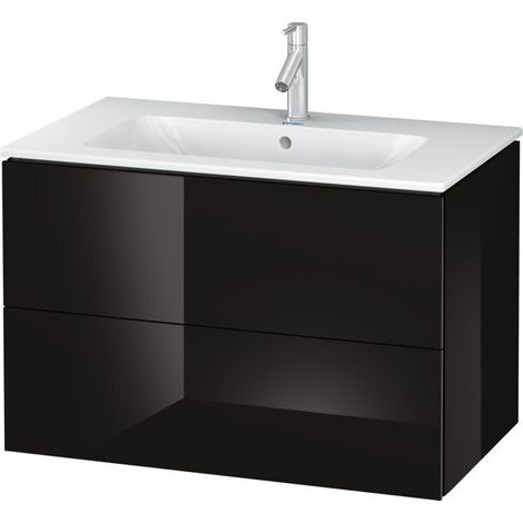 Mueble bajo lavabo L-CUBE 820x481x550mm negro alto brillo (1/5)