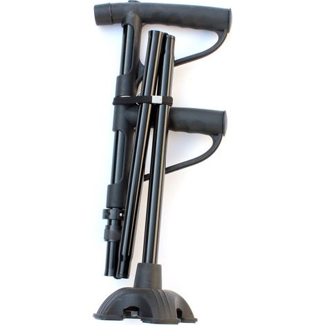 Canne Pliable - Double Poignée - Éclairage Intégré - Aluminium - Pour Personnes Âgées - 1 Pièce