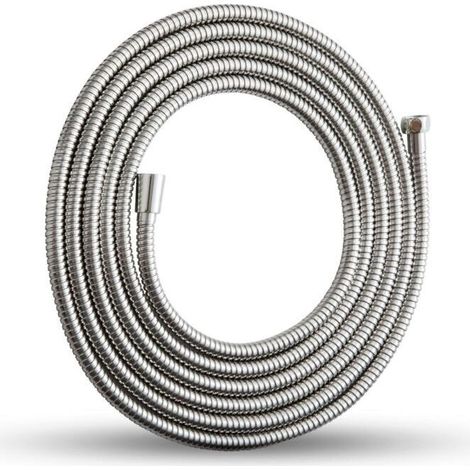 Flexible de Douche 5m, Tuyau Douche avec Protection Anti-Torsion, Flexible Douche en Acier Inoxydable, Universel G1/2", pour Robinetterie de Salle de Bains, Remplacement Tuyau de Douche, Argent (1/5)