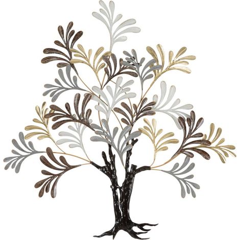 Pannello decorativo da parete in ferro multicolore, 97,2x8,9x100,3 cm – Albero Lixy (1/5)
