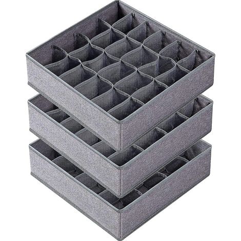 Organizador de 3 unidades, cajón de 64 compartimentos, tela plegable, para ropa interior, calcetines y ropa interior. (1/5)