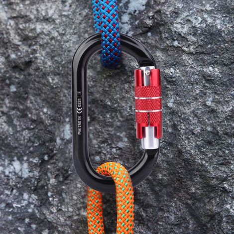 Sicherheits-Karabiner mit Schnalle für Outdoor-Kletter- und Bergrettungsausrüstung (1/5)