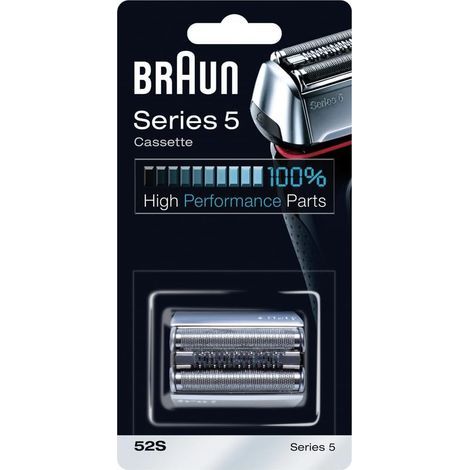 Tête de rasoir de rechange Braun 52S – Compatible rasoirs Séries 5 – Remplacement tous les 18 mois – Performance optimale – Argentée