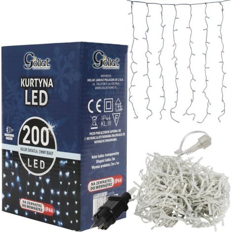 Tenda luminosa a LED da 200 LED, luci natalizie a tenda, luci natalizie 2 x 1 m (1/5)