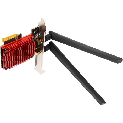 Carte réseau sans fil PCIe 3000 Mbps Gigabit 2,4 GHz/5 GHz double bande avec antenne Wi-Fi AC68 à gain élevé de 6 dBi (1/5)