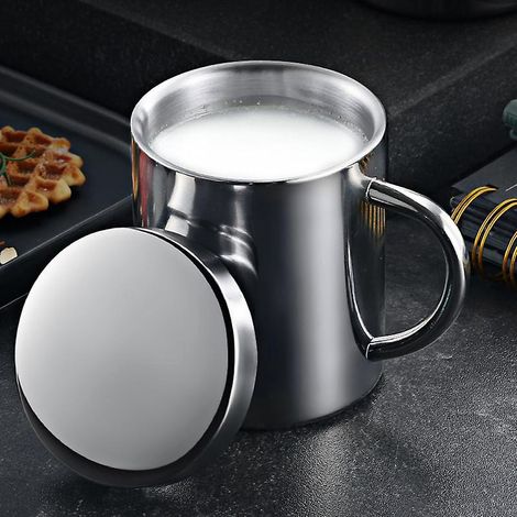 200ml Tasses Caf En Acier Inoxydable, Tasse Thermo Tasses Boire Double Paroi Avec Couvercle Mug Bire Pour Randonne Camping (1/5)