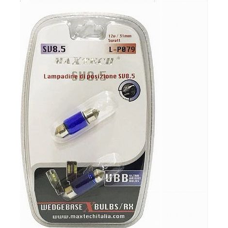 Ampoules De Position Sv8.5 12v 31mm 5w Ultra Lumineuses Maxtech L-p079 (1/2)