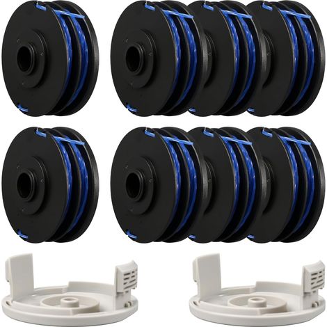 Bobine de Fil pour Ryobi RAC123 5132002670 débroussailleuse, 1,6 mm x 8,3 m Bobine de Fil de Rechange pour RLT4027 RLT4125, RLT5027, RLT6030, RLT5127, RLT6130 (8 bobines + 2 Couvercle)