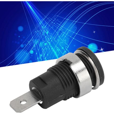 24.210 Bananenstecker 4 mm, reines metallisches Kupferpanel, weiblicher Anschluss, Bananenkopf, Klemmenblock, Steckerzubehör, schwarz. (1/5)