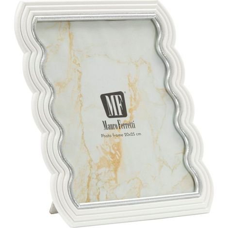 Cornice portafoto in resina bianca, 25,2x1,7x30,3 cm – Curty (1/5)