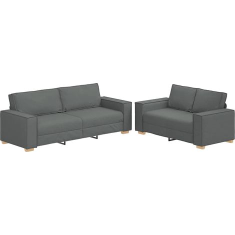 Maison Exclusive - Set di Divani 2 pz con Cuscini Grigio Scuro in Tessuto