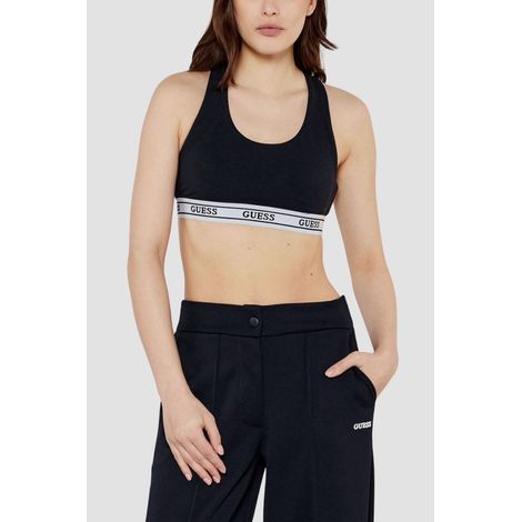 Top deportivo de corte A para mujer Guess negro, talla S (1/4)