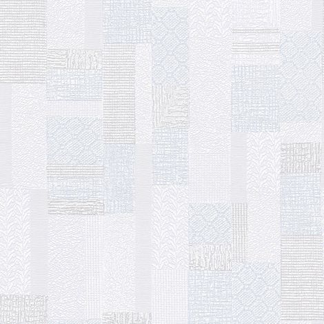 BRICOFLOR Papier Peint texturé bleu Tapisserie moderne à motifs pour couloir, entrée & plus Papier Peint bleu, beige et blanc (1/4)