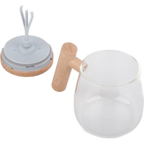 Automatischer Kaffeebecher mit transparentem Deckel, beige-weiß, 350 ml, 400 mAh, IPX6, Typ C, elektrischer Kaffee- und Milchbecher mit Touch-Schalter (1/5)