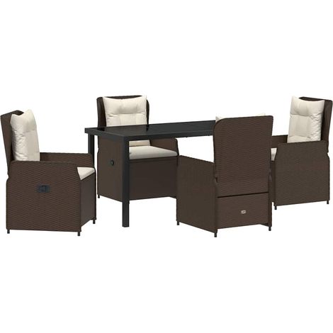 Maison Exclusive - Garten Essgruppe 5 pcs Braun Poly-Rattan (1/5)