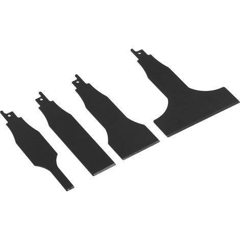 Lot de 4 racleurs pour scie sauteuse acier haute teneur en carbone multifonction noirs 10-100mm nettoyage carrelage mur mastic (1/5)