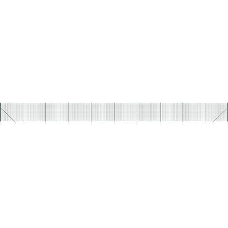 Maison Exclusive - Maschendrahtzaun mit Bodenhülsen Grün 1,4x25 m