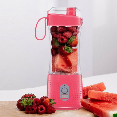Mini presse-agrumes électrique portable (rose rouge), presse-agrumes rechargeable à tasse (1/2)