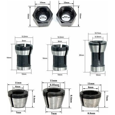 Bohrfutterkopf, Bohrfutter, 6 mm, 6,35 mm, 8 mm Adapterkopf-Konverter, 6 Stück (1/4)