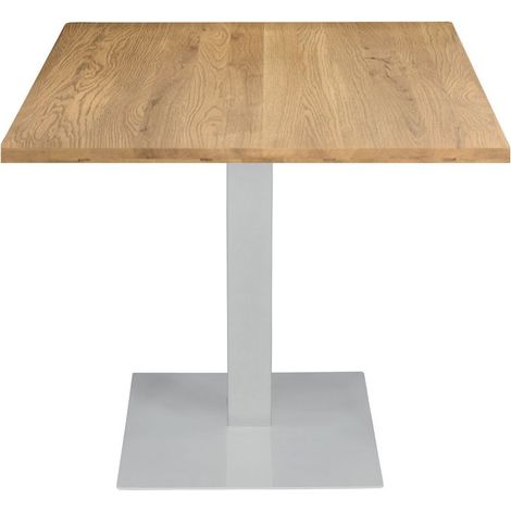 Tavolo da Ristorante Base Quadrata Bianca Piano Rovere Nodato Dimensione Tavoli: 70 x 70