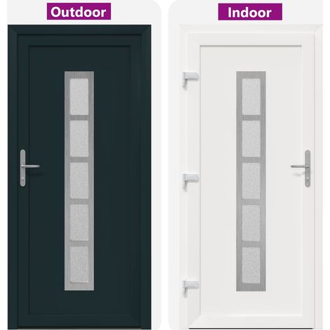 Porte Frontale Anthracite 88 x 200 cm PVC – clôture de jardin