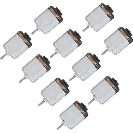 10Pcs Micro Moteur Électrique Haute Vitesse Silencieux Petit Moteur CC Noir pour Voitures DIY Loisirs (1/5)