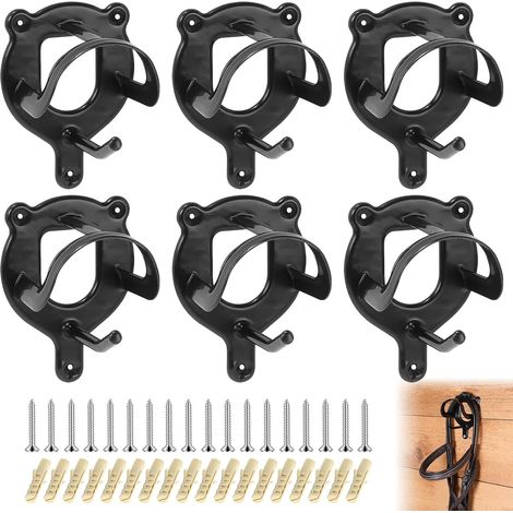 Supports pour Bride De Cheval: 6 Pièces Porte-Bridons en Métal, Crochets De Brides avec Tube D'expansion Et Vis pour Sellerie, Crochet pour Bride pour Sellerie, écurie, Accessoires De Bride (1/5)
