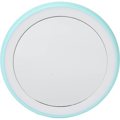 12 pièces Miroir de Maquillage LED Lumineux Compact, Forme Ronde, Version Pile, Vert Fruit, Voyage (1/5)