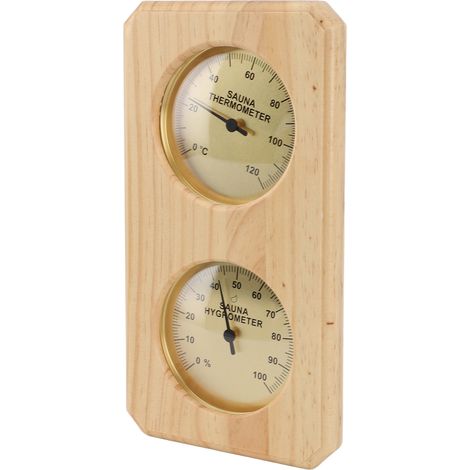 Thermomètre et hygromètre 2 en 1 pour sauna : mesure de l'humidité et de la température en intérieur. Hygrothermographe pour sauna en bois. (1/5)