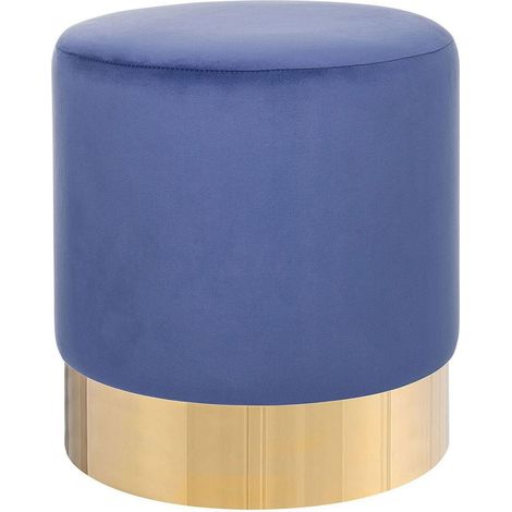 Pouf in velluto blu Sophia