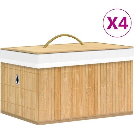 Boîtes de rangement en bambou, lot de 4 (1/5)