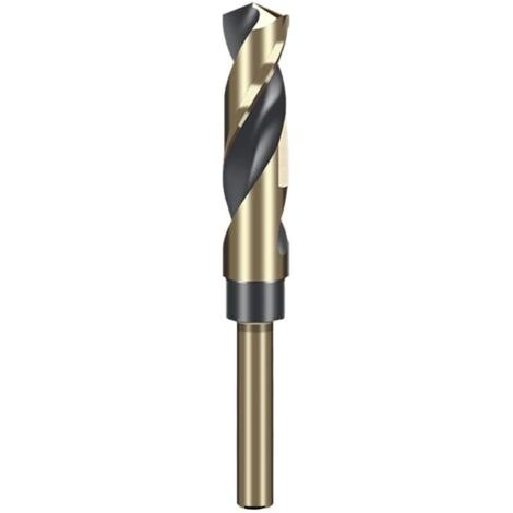Foret hélicoïdal à queue réduite de 15 mm avec queue ronde de 10 mm pour acier inoxydable, alliage d'aluminium, métal, cuivre, plastique, bois, fabriqué en acier rapide 4341 (1/4)