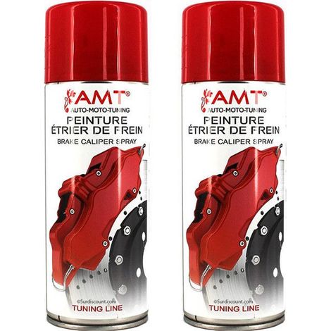 Lot de 2 Bombe de Peinture Spéciale Étrier de Frein Rouge - Spray Aérosol Auto - BPS06