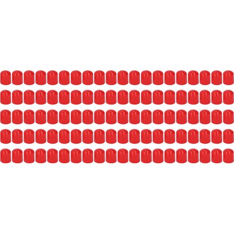 Couvercle d'embout rond en PVC, 100 pièces, Flexible, ignifuge, protecteur de filetage de vis, rouge, 15mm