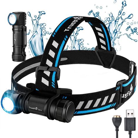 MC18 Lampe Fontale Torche Puissante Sortie Max 1200 Lumens Distance 115 Mètres Avec Batterie 1 18650 Et Bandeau