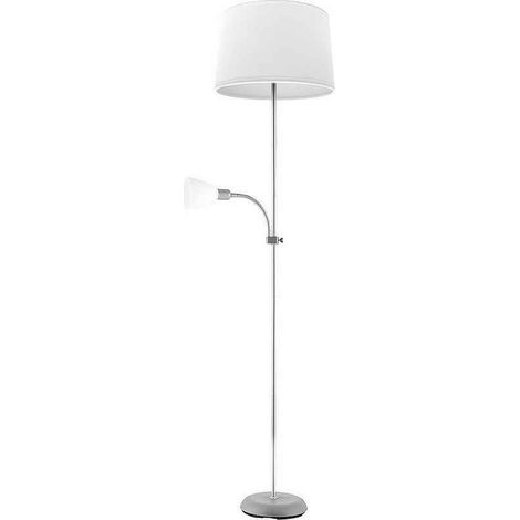 Piano De Salon Rilon 1xe27+1xe14 C/lector Plata Pantalla Blanca 175,5x40x40 Cm marca FABRILAMP (1/2)