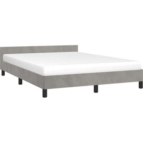 Bed Frame without Mattress Light Grey 180x200cm Super King Velvet vidaXL