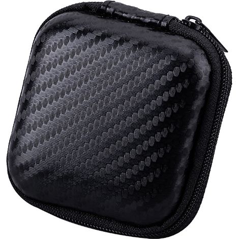 Estuche para auriculares, estuche rígido de EVA, bolsillo pequeño con cremallera para auriculares inalámbricos/con cable, cargador de pared, cable adaptador USB. (1/5)